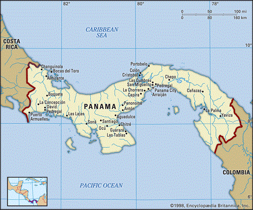 PANAMA PAYS   Panama Map Boundaries Cities Locator Fi20649718x450 